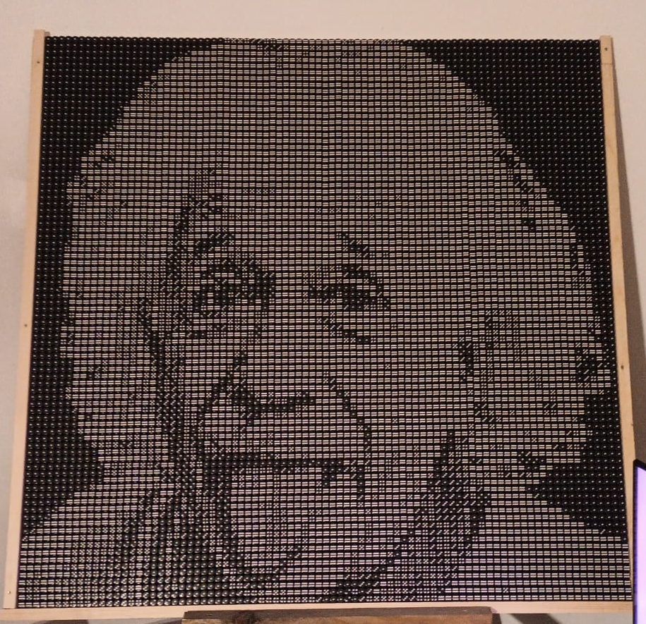 Tableau d'Albert Einstein en art de dés